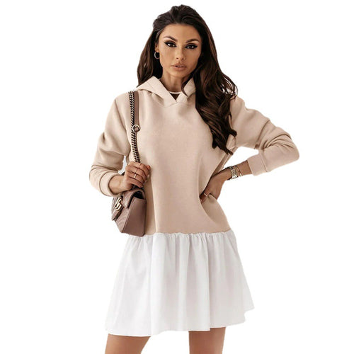 Hooded dress for women with lace detail Amarae