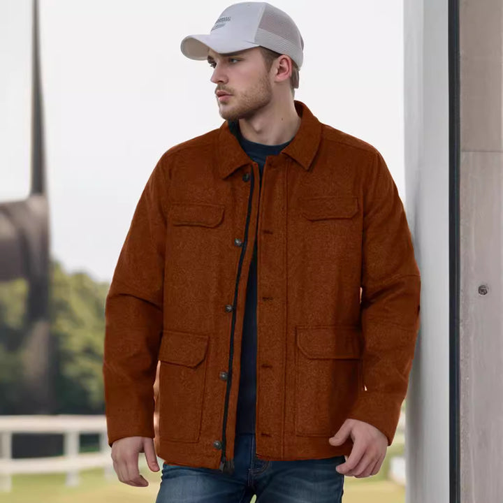 Multifunctional utility jacket for men with large pockets Lune London
