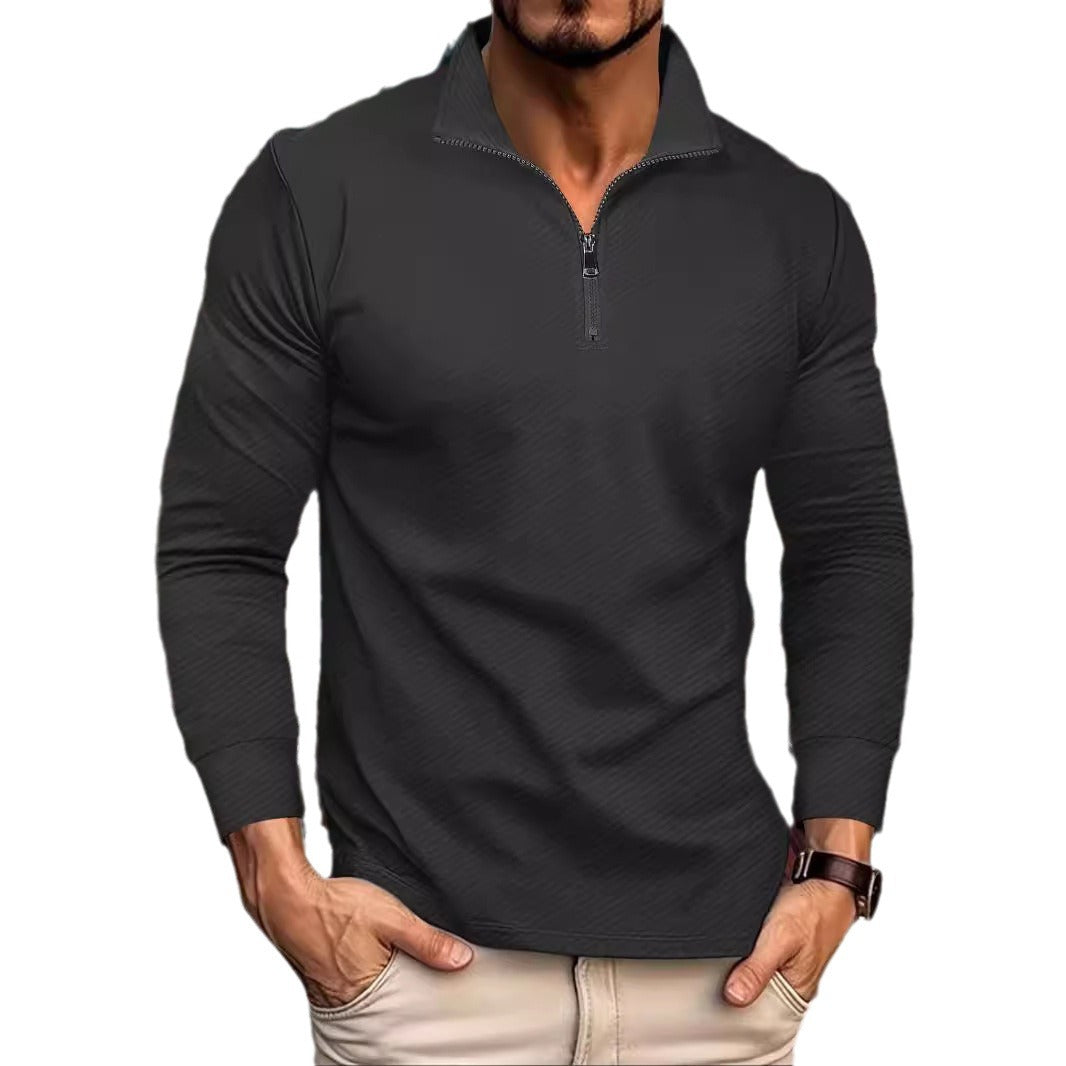Functional pullover for men with short zip and sporty cut Lune London
