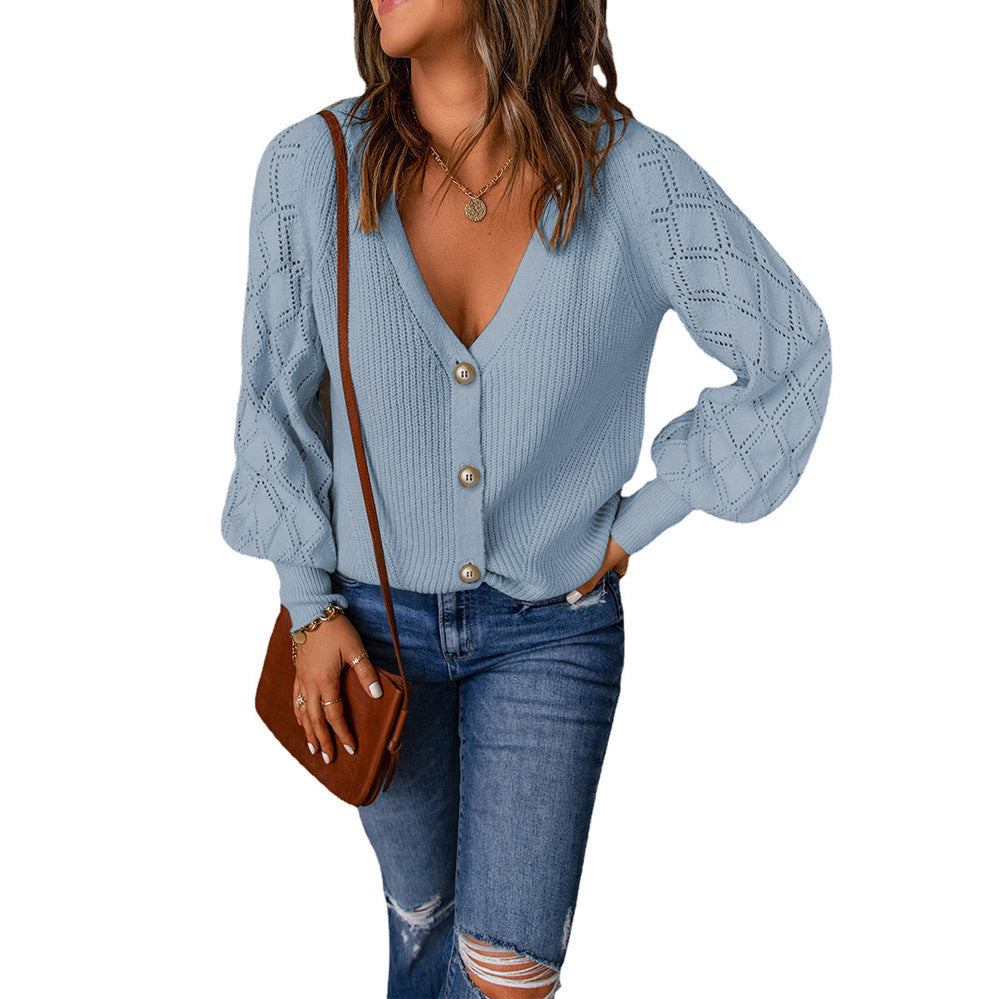 Lady cardigan with romantic rib pattern and elegant button details Lune London