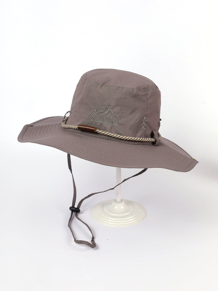Women's Sun Hat with Wide Brim and Integrated Neck Strap Lune London