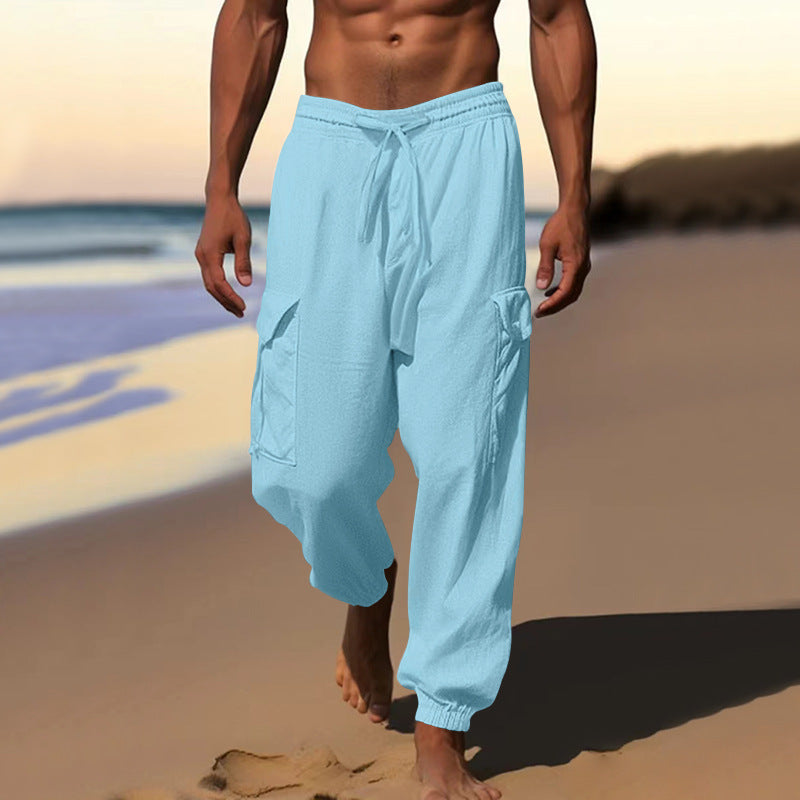 Casual cargo pants for men with elastic waistband and practical side pockets Lune London