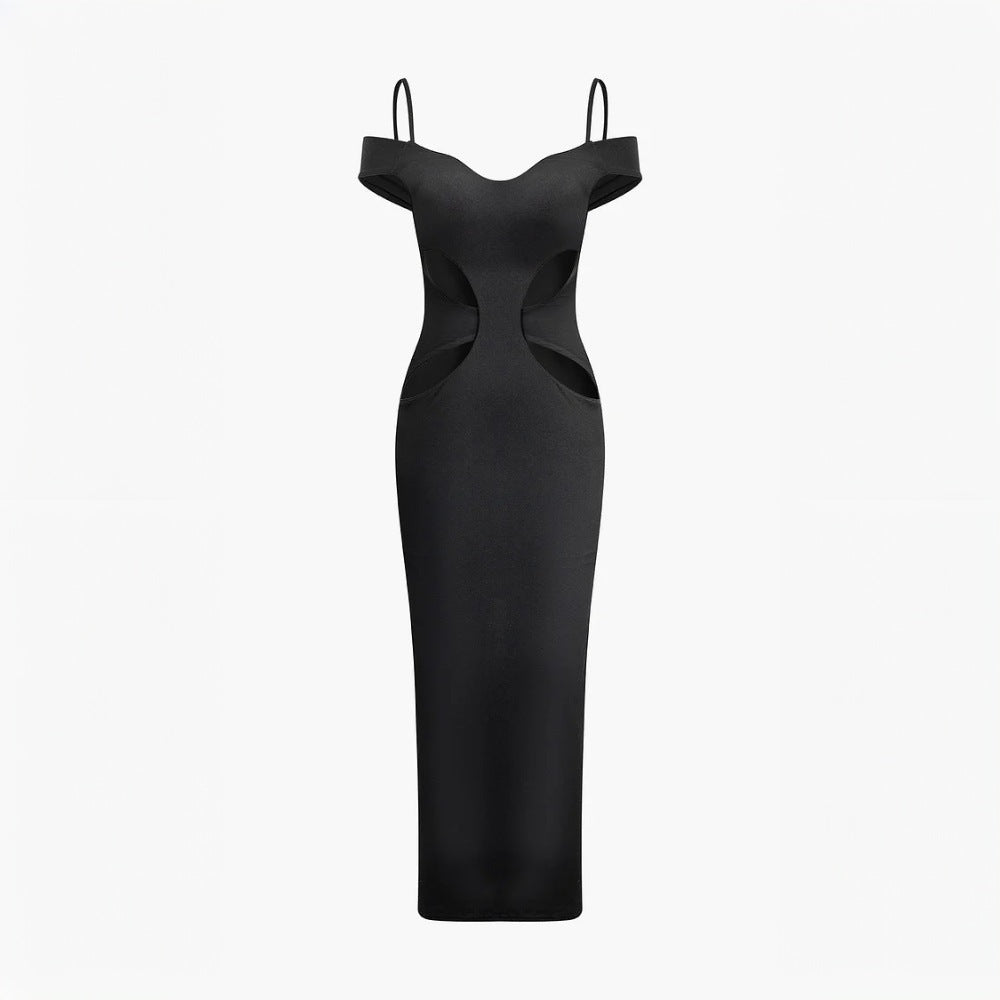 Robe maxi à découpes pour femmes avec détails aux épaules Chic & Stil