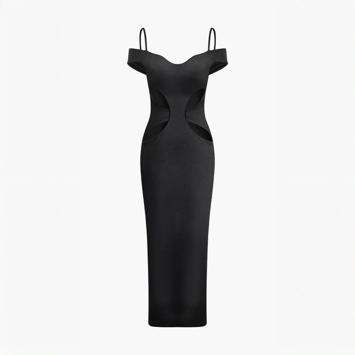 Robe maxi à découpes pour femmes avec détails aux épaules Chic & Stil