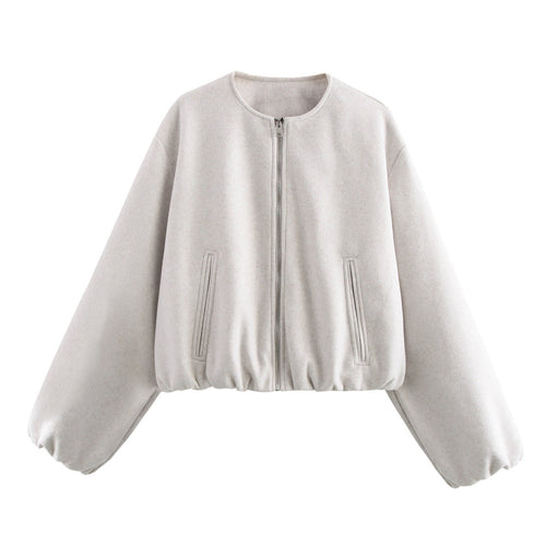 Casual oversized jacket for women with elastic waist and practical pockets Amarae