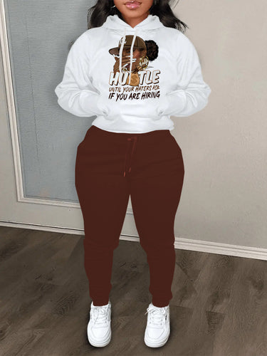 Women's hoodie and jogger pants set with motivational print Amarae
