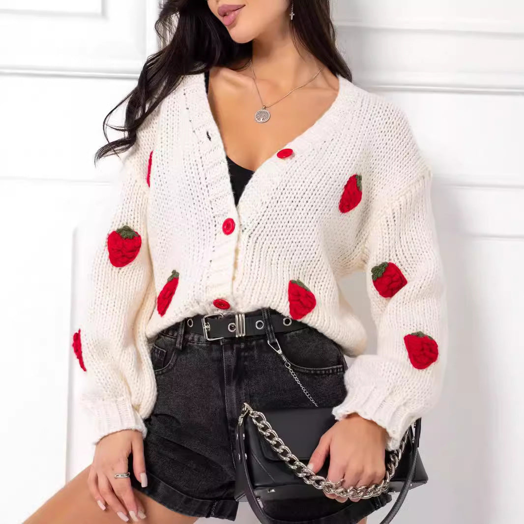 Sweater pour femmes avec broderie fruitée Chic & Stil