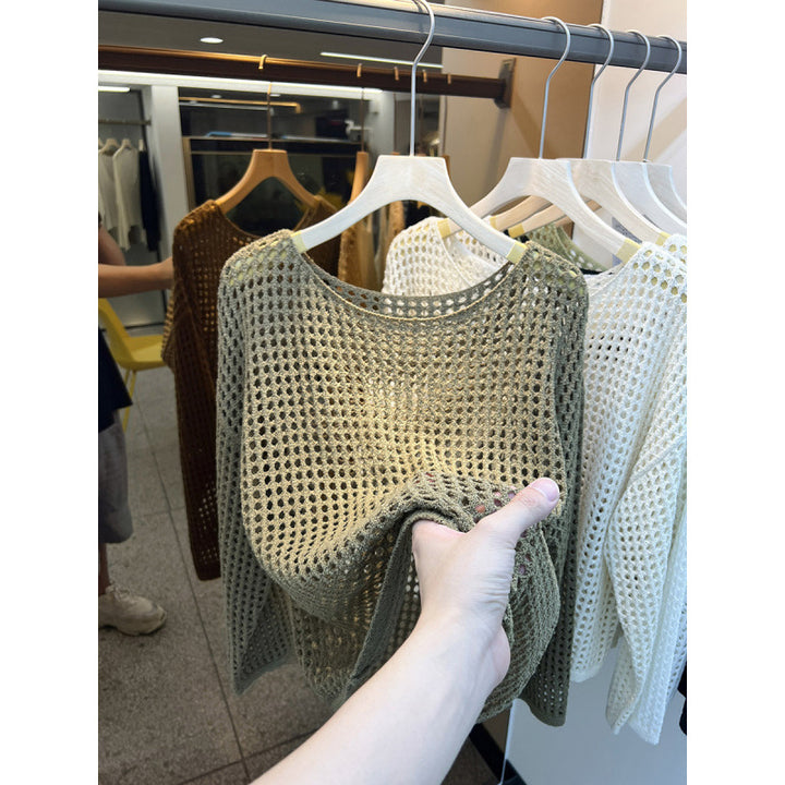 Pull féminin aéré en tricot avec motif de maille grossière Chic & Stil