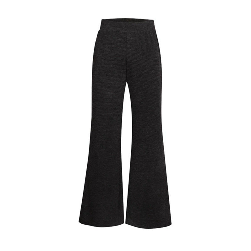 Women's Wide Flared Knit Pants with High Waist and Flared Leg Amarae