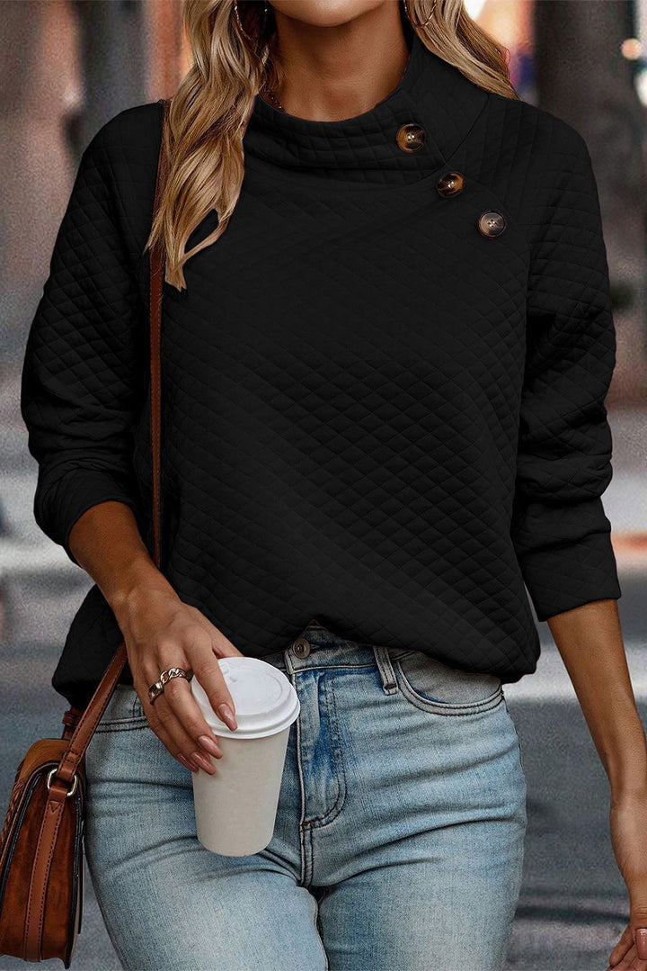 Lune London | Women's quilted pullover in a modern cut with button details