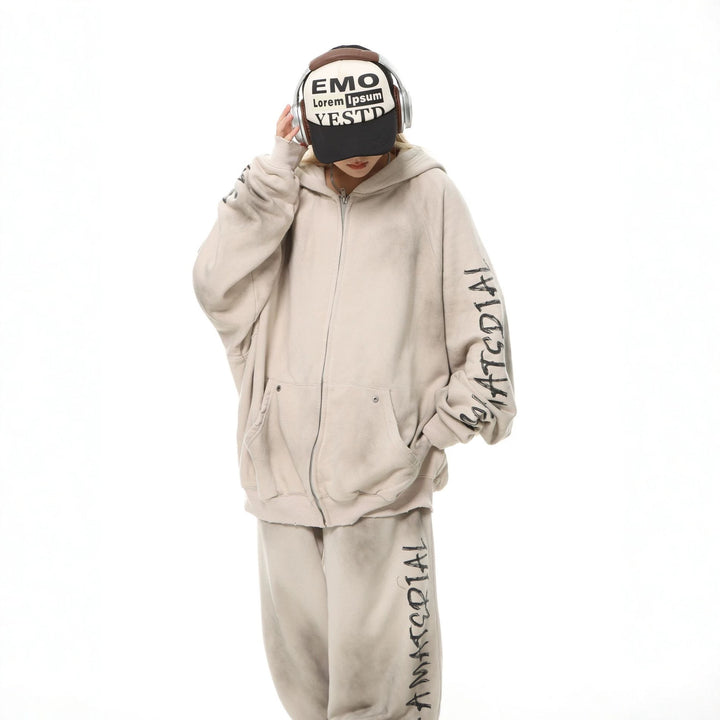 Unisex oversized hoodie with tie-dye wash and statement rear print Amarae