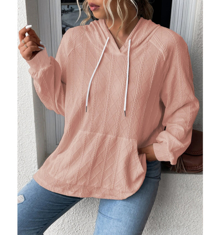 Women’s hoodie casual fit with textured design Lune London