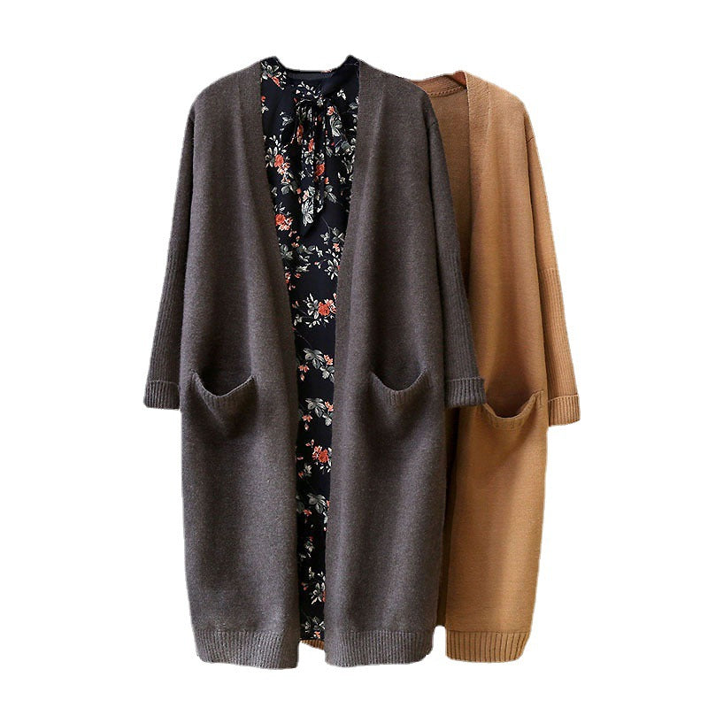 Cardigan long pour femmes avec poches et coupe ouverte Chic & Stil