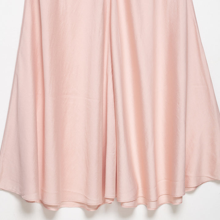 Women's satin midi skirt with high comfort waistband and flared A-line silhouette Amarae