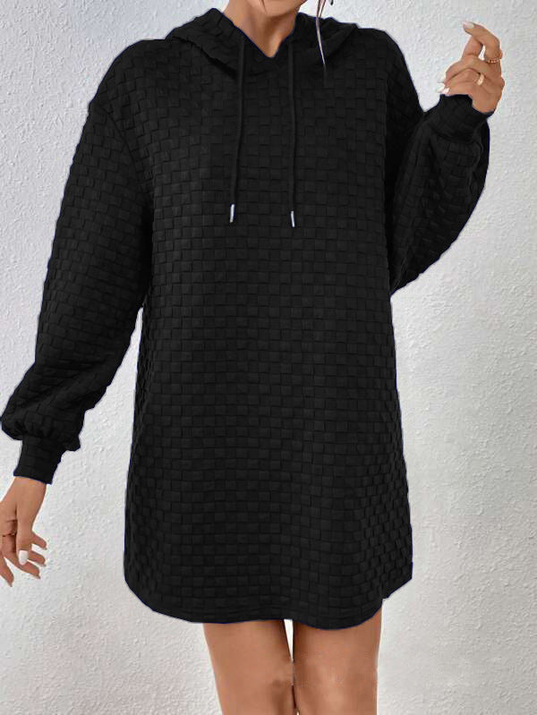 Hooded dress for women in structured material Lune London