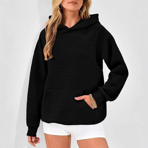 Casual hoodie for women in textured fabric Amarae