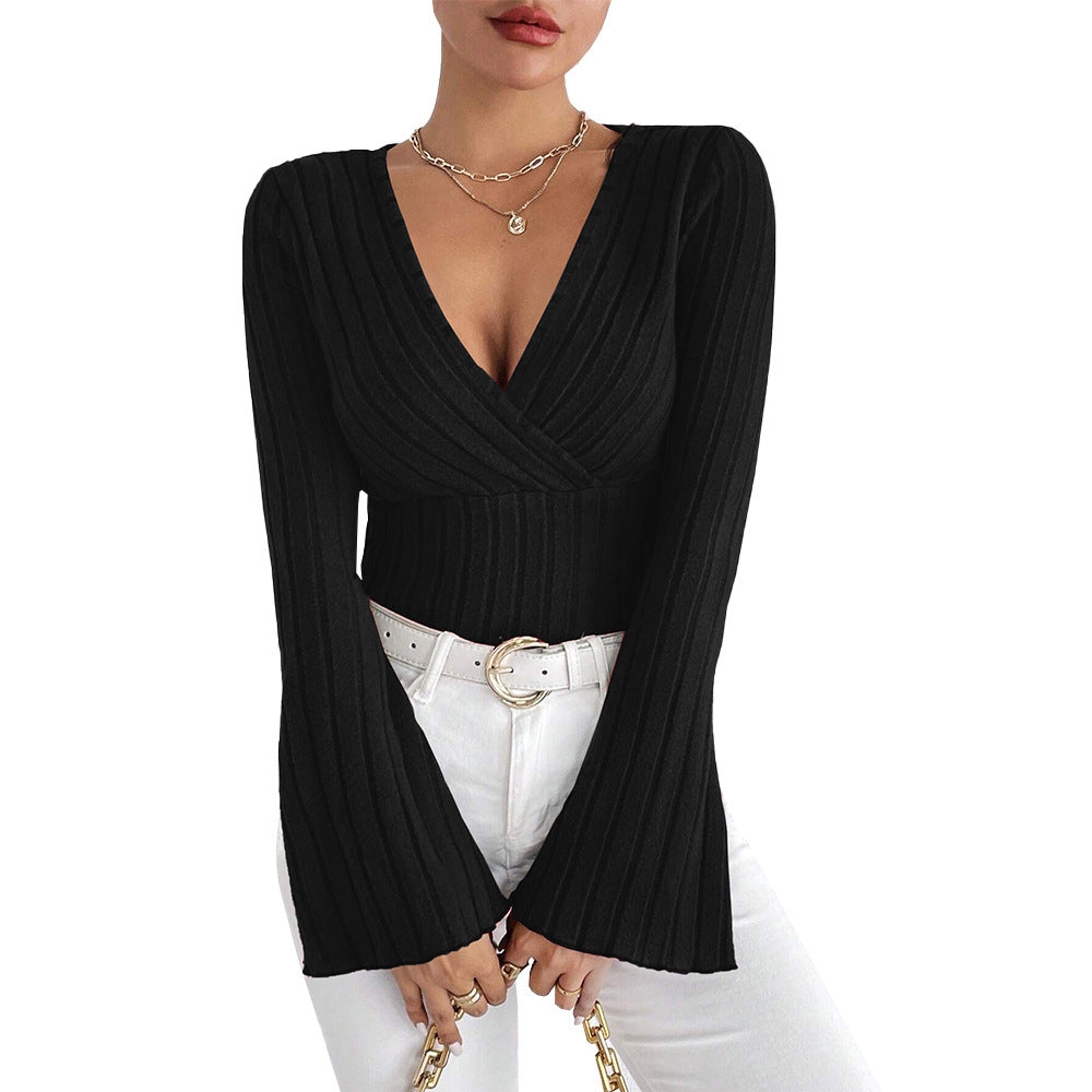 Chemise à manches longues pour femmes avec design enroulé et manches volumineuses Chic & Stil