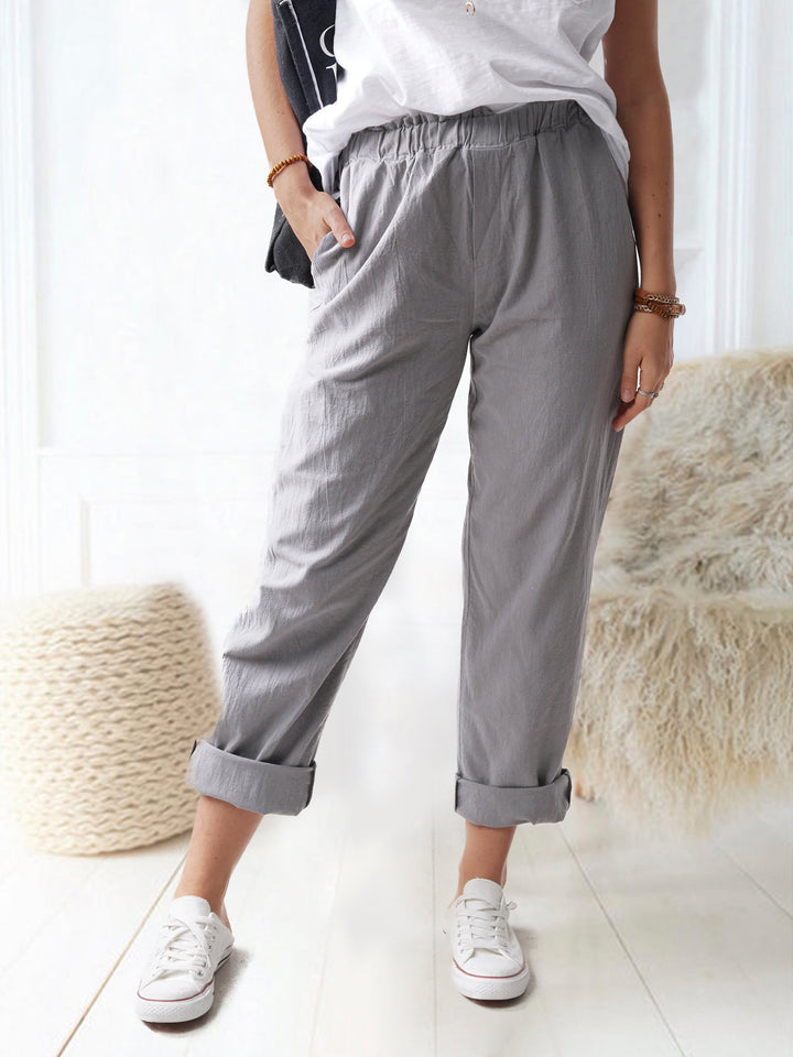 Casual tailored linen pants for women Lune London
