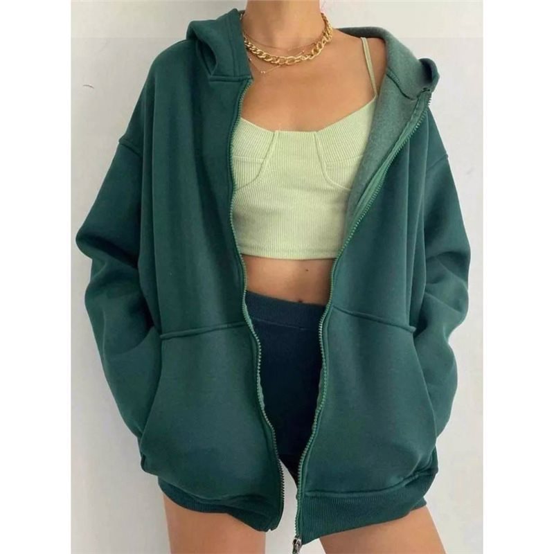 Women’s hoodie with zipper and relaxed fit Lune London