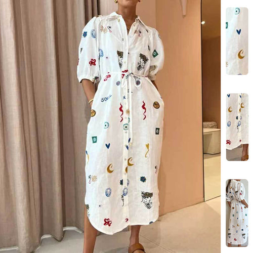 Robe d'été pour femme avec design d'embroidery coloré Chic & Stil