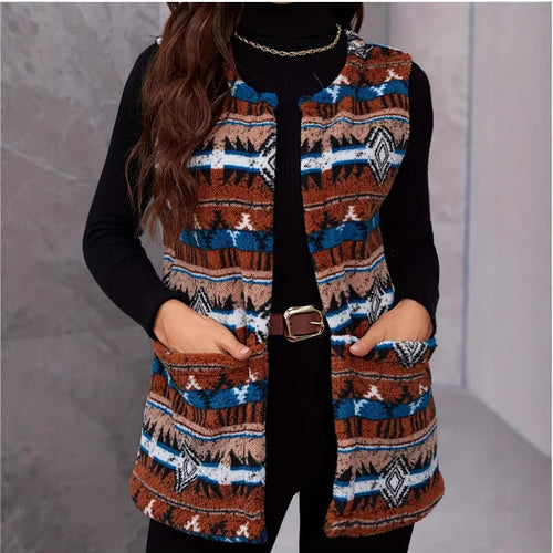 Cardigan for women with an ethnic look with pockets and soft material Amarae