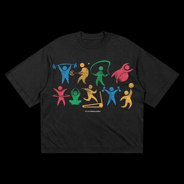 Women's Oversized T-Shirt with Dynamic Sports Design Chic & Stil