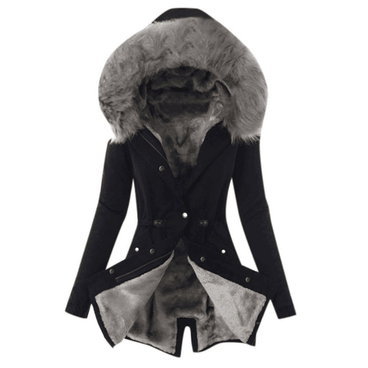 Ladies parka lined with faux fur collar Lune London