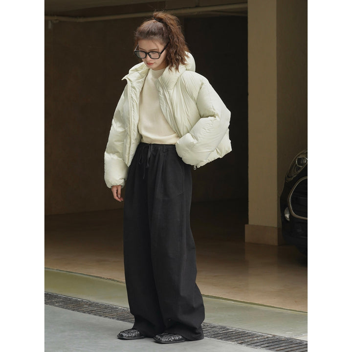 Women Extra Wide High-Waist Culotte Baggy Trousers with Drawstring and Soft Drape Amarae