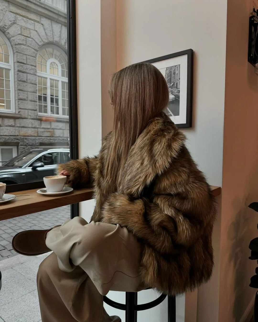 Ladies Soft Faux Fur Jacket with Soft Lining Lune London