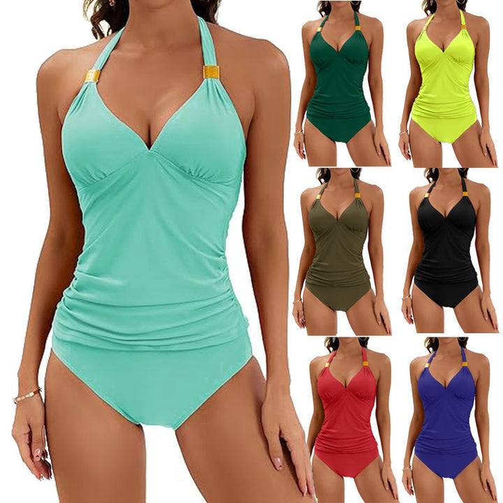 Women's swimsuit with elegant wrap design and high waist Lune London