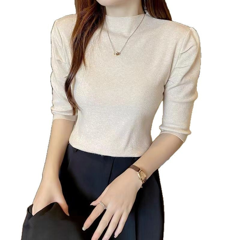 Haut élégant pour femmes avec des manches bouffantes et un tricot de haute qualité Chic & Stil