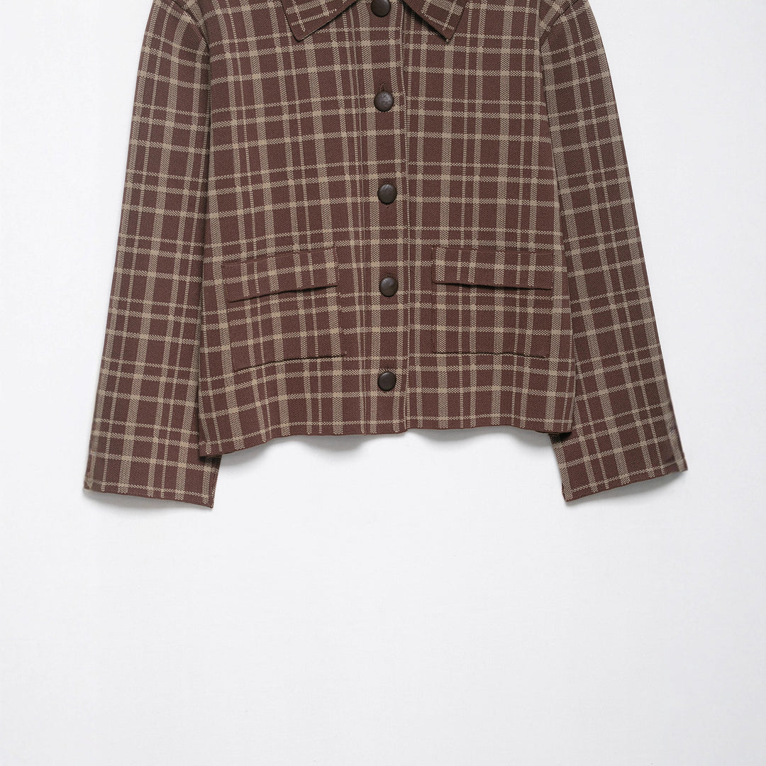 Ladies Chic Short Checkered Jacket