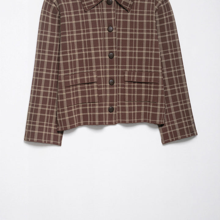 Ladies Chic Short Checkered Jacket