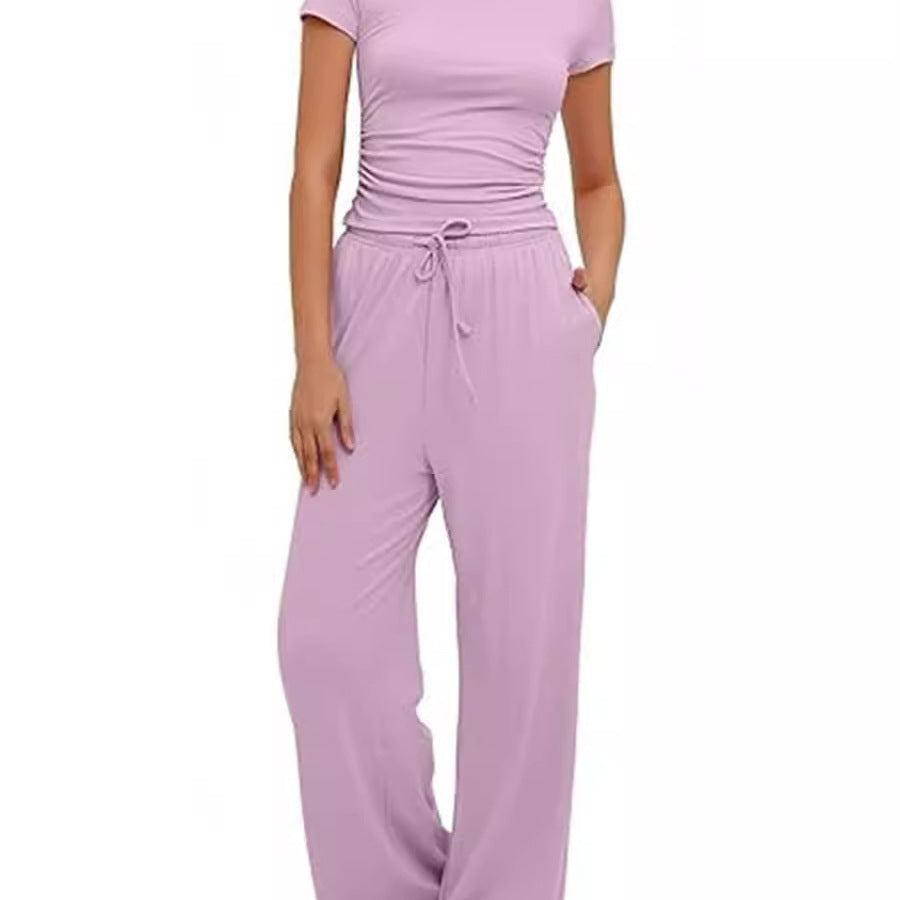 Casual set for women with crop top and wide pants Lune London