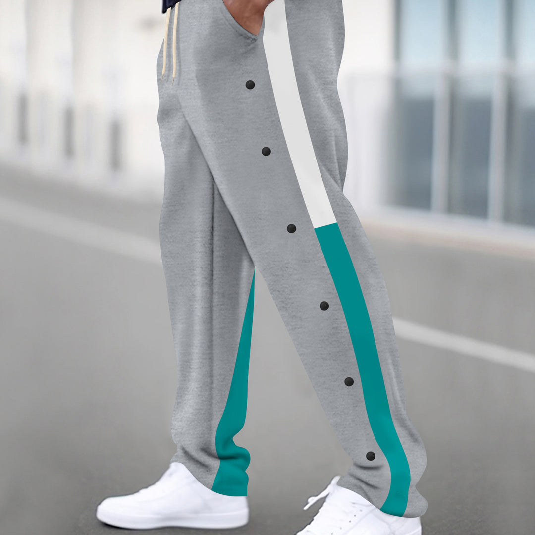 Men's sports pants in fabric with snap details and elastic waistband Lune London