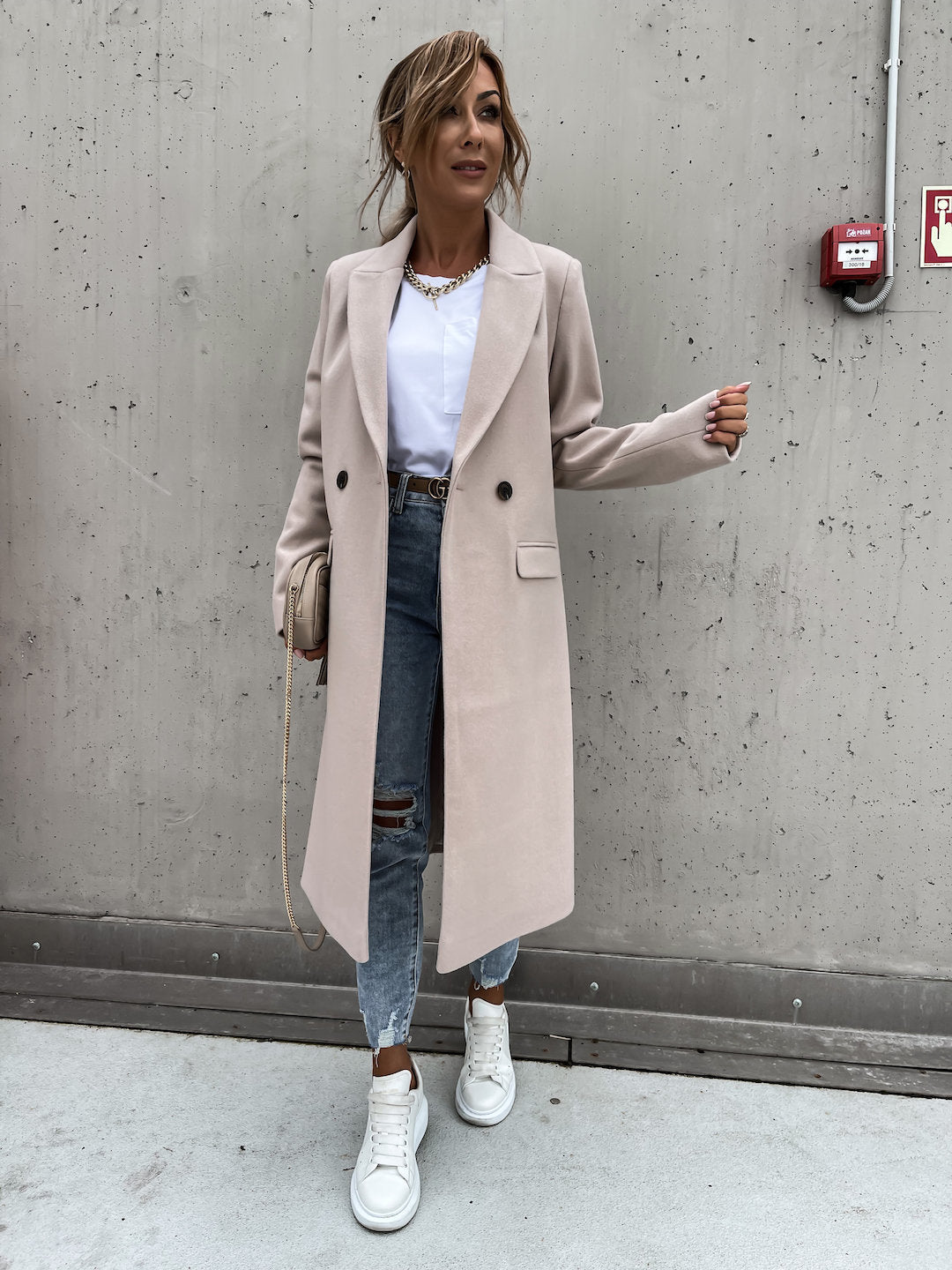 Elegant wool coat for women in oversized style Amarae