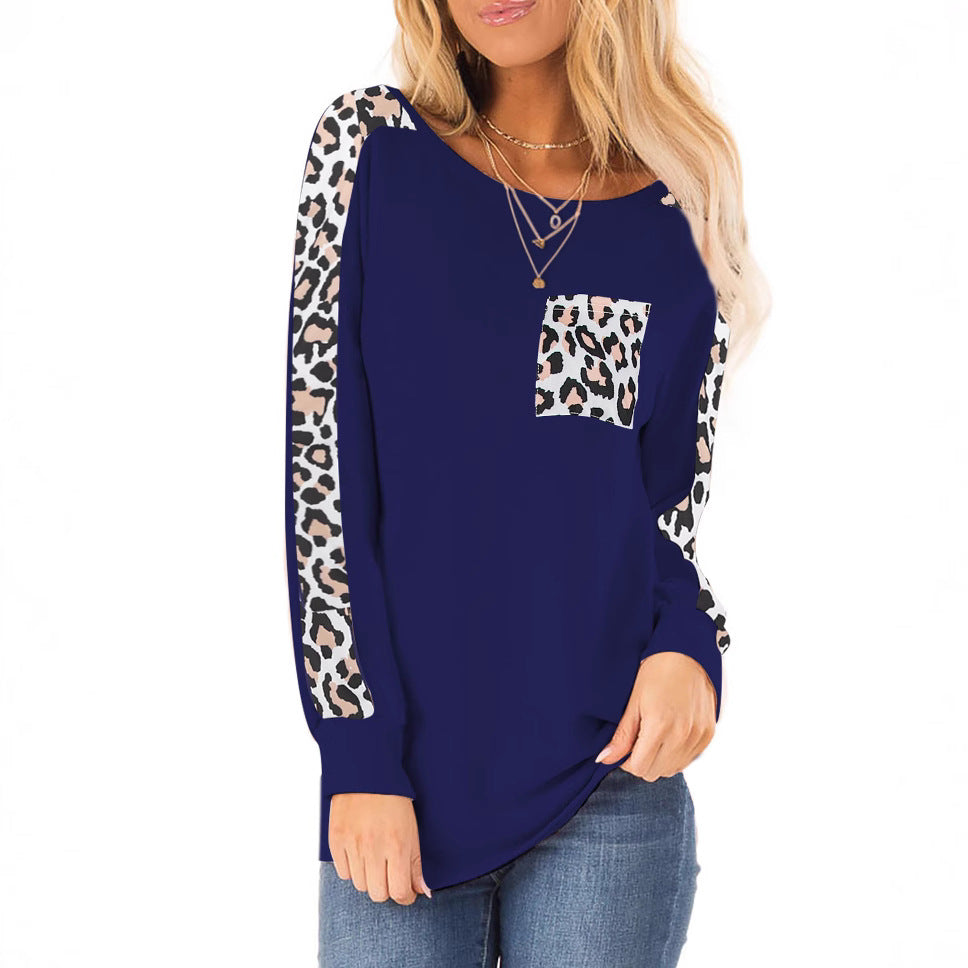 Casual women's T-shirt with contrasting sleeves and pockets Lune London