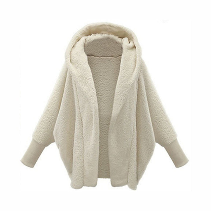 Women's Cozy Oversized Hoodie Cardigan made of Teddy Fleece with Bat Sleeves Amarae