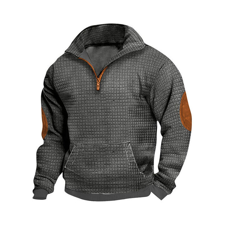 Fleece pullover for men with high collar and practical pockets Lune London