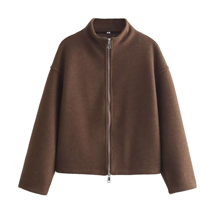 Contemporary transition jacket for women with high-quality high collar and full zip Lune London