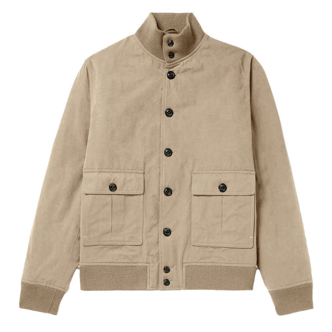Suede leather jacket for men with structured design Lune London
