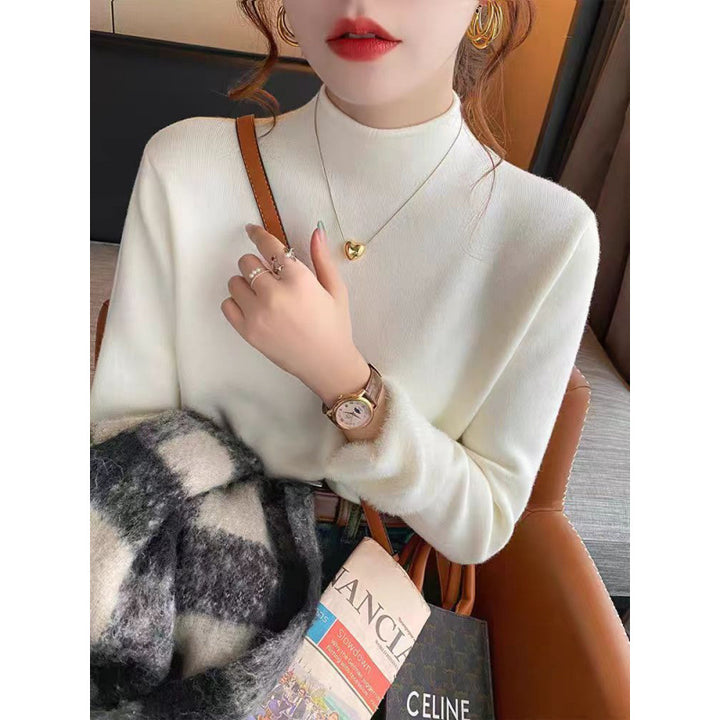 Pull en tricot pour femmes avec bordures duveteuses Chic & Stil