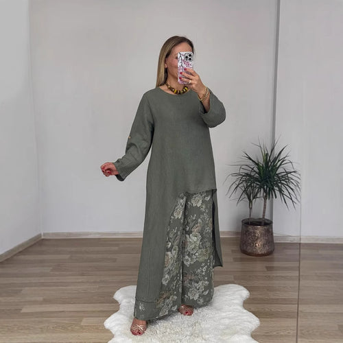 Women's Casual Long Sleeve Shirt with Asymmetrical Hem Chic & Stil
