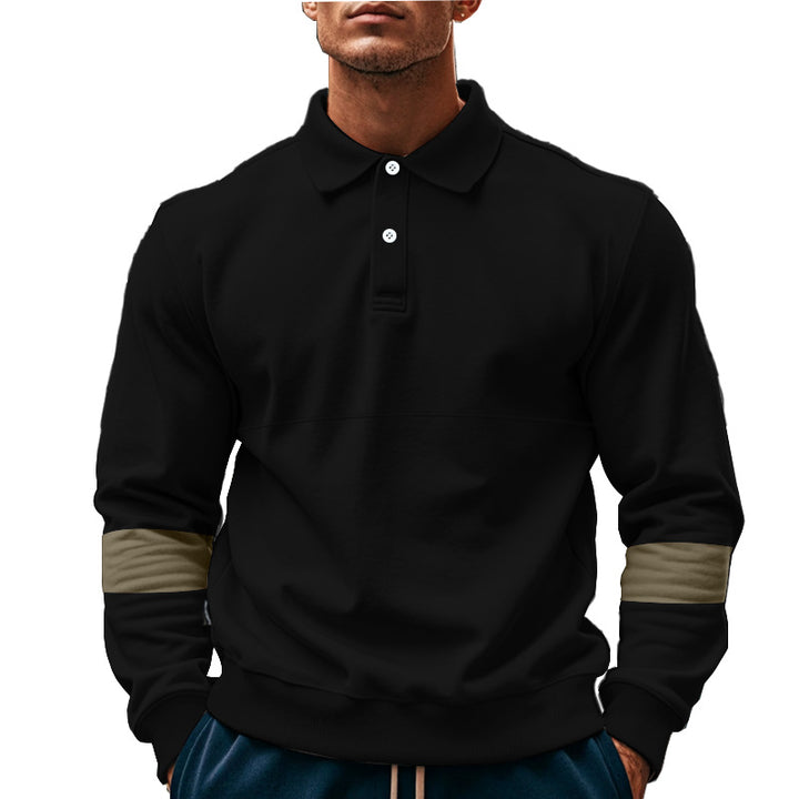 Men's Polo-Hoodie sporty with contrasting sleeves Lune London