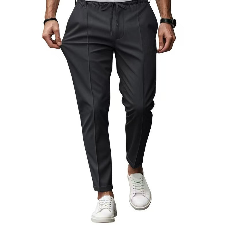 Men's elegant casual pants with elastic waistband and side pockets Amarae