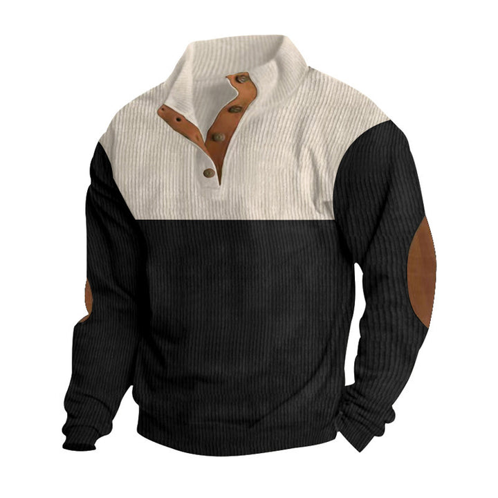 Men's trendy sweater with zipper and leather details Lune London