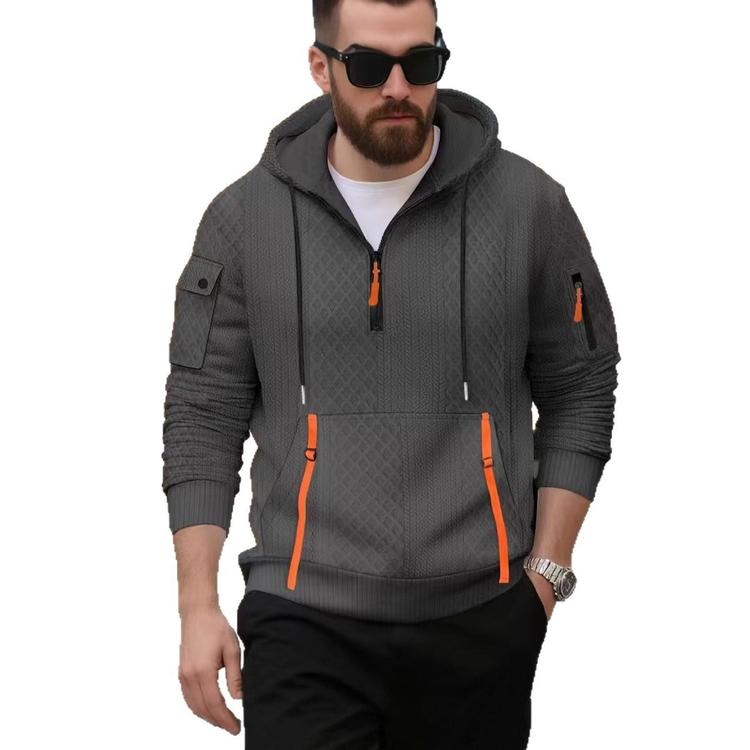 Men's trendy hoodie with textured design and practical pockets Lune London