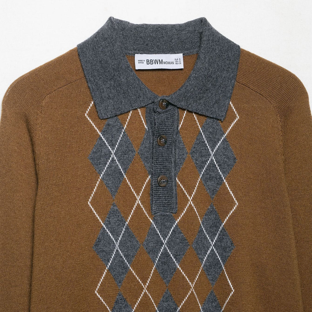 Blouse for women with a modern argyle pattern and a comfortable fit Lune London