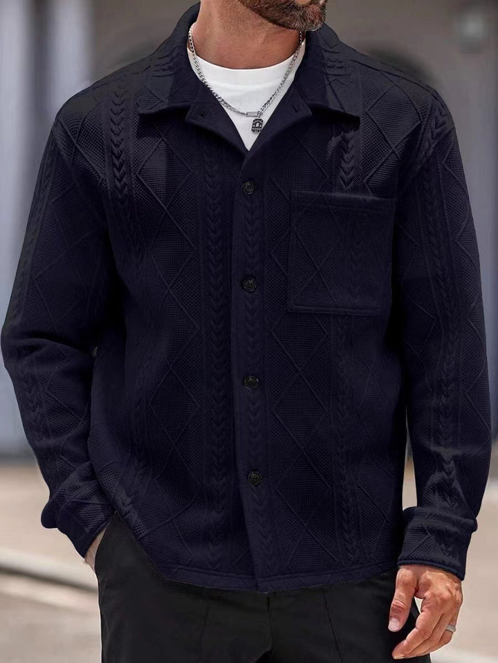 Men's knit shirt with modern design and textured fabric Lune London