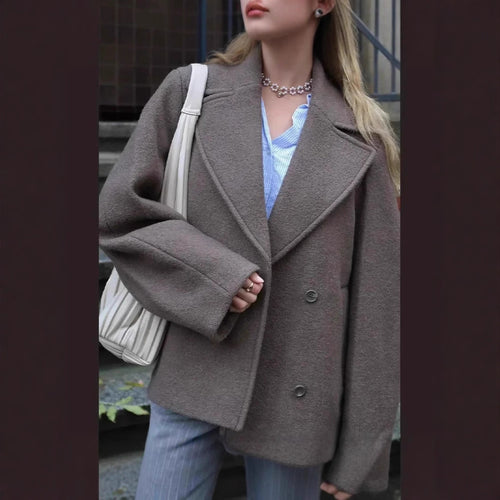 Ladies elegant wool jacket in classic oversized cut Amarae